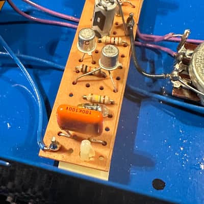 Colorsound  Sola Sound Fuzz Box 1996 - Blue Vintage 1996 Colorsound One Knob Fuzz Box - Dick Denney Sola Sound - Original First Issue image 16