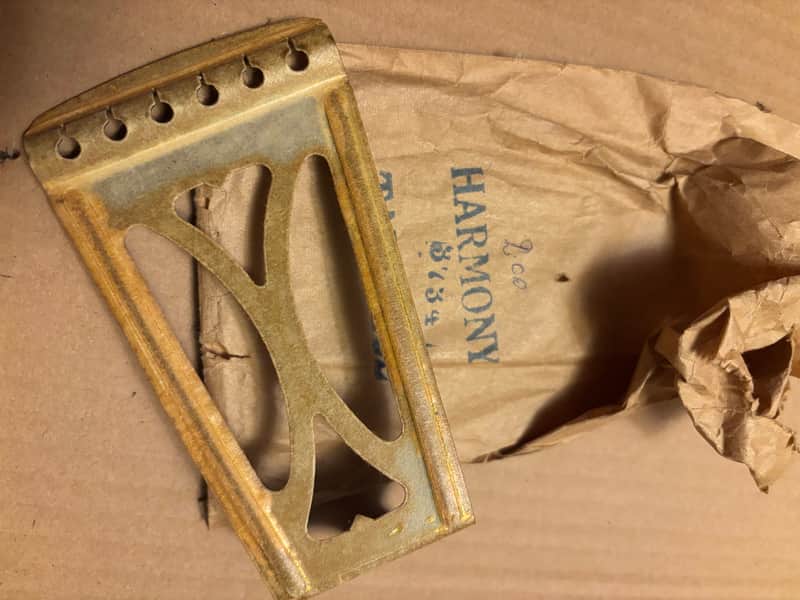 1950s Harmony Acoustic Flat Top Guitar Tailpiece NOS #3734 image 1
