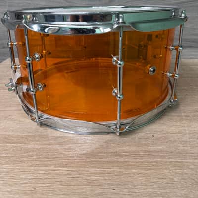 Pork Pie Pig Lite Acrylic Snare Drum Amber Orange 13 x 7 in #3183 image 5