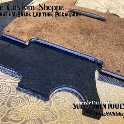 Custom Suede Leather Pickguard fits Fender Telecaster Tele or Esquire Tooled Leather Alt image 6