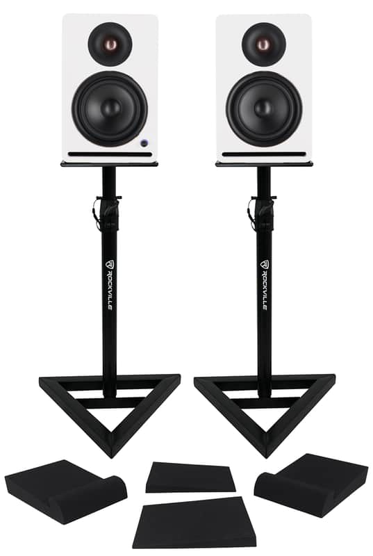 (2) Rockville APM6W v2 6.5" Powered Studio Monitor Speakers USB/Bluetooth+Stands image 1