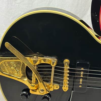 Gibson Custom 1954 '54 Les Paul Custom Staple Pickup Reissue Guitar with Bigsby + Case - Black Beauty image 5