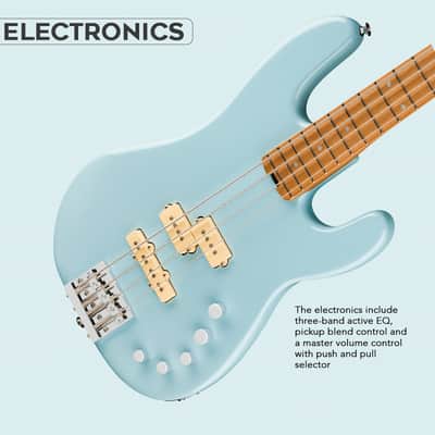 Charvel ProMod San Dimas PJ IV Bass Guitar (Sonic Blue) with Charvel Gig Bag and Strings image 5
