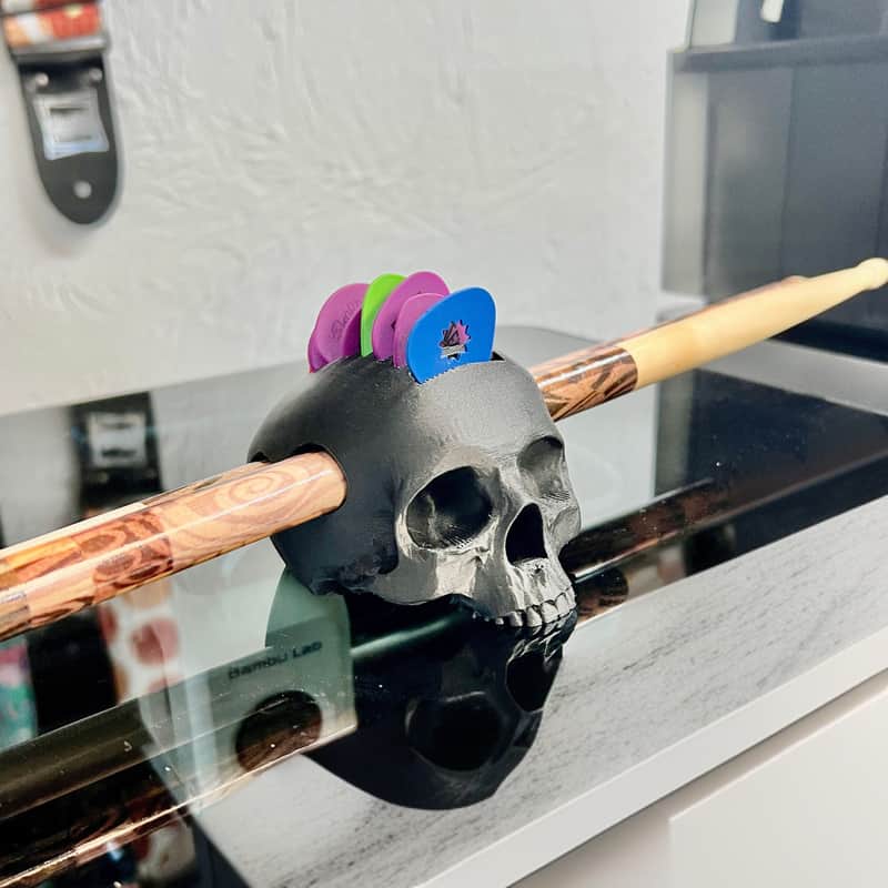 Mohawk Skull Guitar Pick and Drumstick Holder image 1