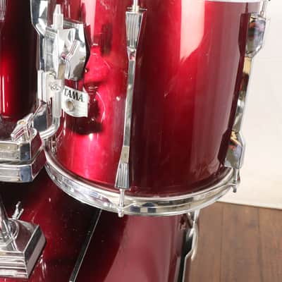 Tama RockStar DX 4pc Drum Kit Set 22/16/13/12" Maroon MIJ image 4