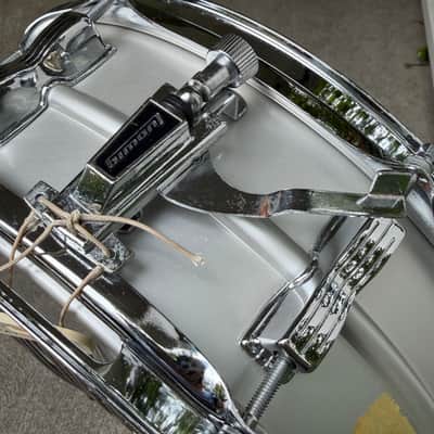 All Original Ludwig Acrolite 5x14" 8-Lug Aluminum Snare Drum w/ Rounded Blue/Olive Badge image 6