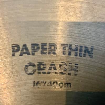 Zildjian Zildjian 16’’ paper thin crash cymbal 1996 image 3