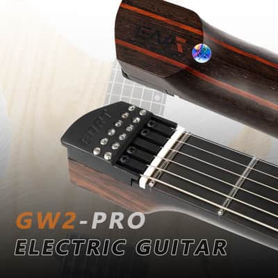 Eart GW2-Pro Headless Electric Guitar, Roasted Ash Body,24F Rounded Ends Jumbo Stainless Steel Bild 4