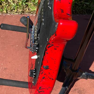Strat style offset "BloodClot" electric guitar 3 strong single coil PU fretwork, set-up, Dunlop Pro image 13