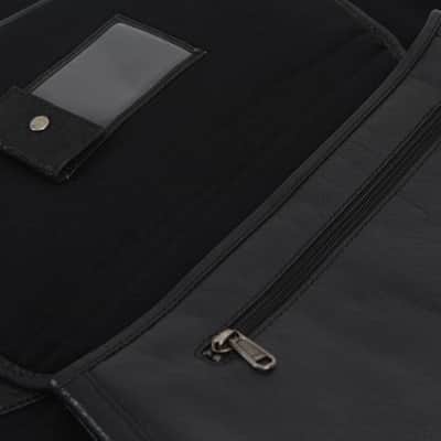 Harvest Fine Leather Black Buffalo & Canvas Gig Bag for Two Electric Bass Guitars image 10