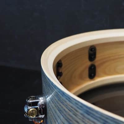 Pearl USED ​​MCCA1450S/C #1011 Music City Custom -USA Solid Ash Shell Snare Drums 14×5 [Hand-rubbed Lightning Blue Finish] image 10
