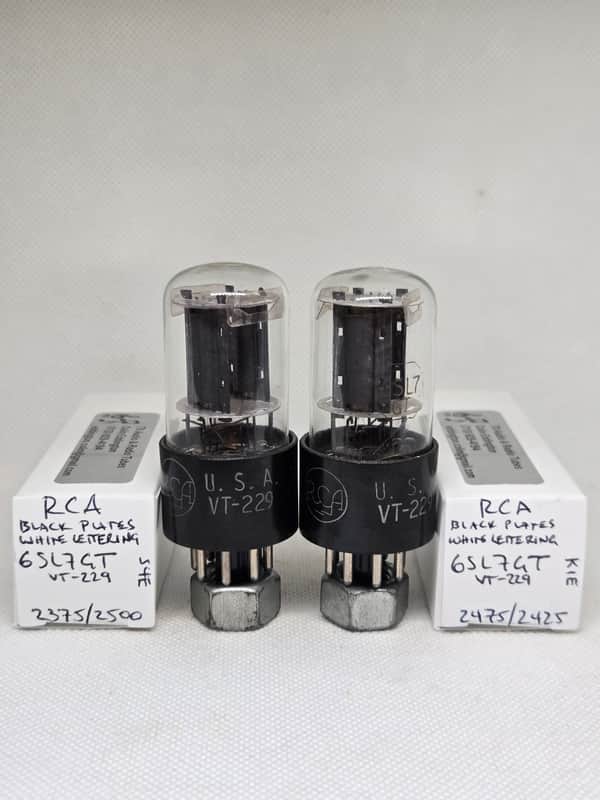 RCA 6SL7GT VT-229 Black Plate Matched (5.0%) Pair NOS 6SL7 VT229 image 1