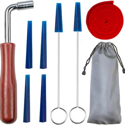 Professional Piano Tuning Kit – 8pc Piano Tuning Hammer, Wrench & Rubber Mutes Set image 1