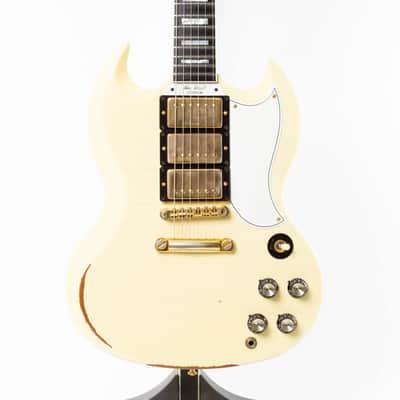 Gibson Custom Shop Historic SG Custom 3 PU 2019 - Classic White Heavy Aged image 1