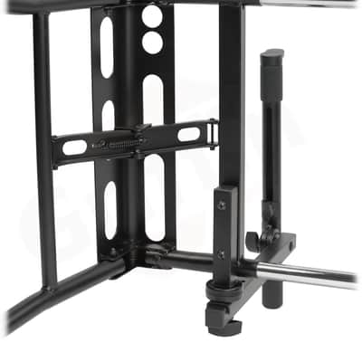 Griffin DJ Coffin Workstation Stand - 2 Tier Double Table Top Keyboard and Laptop Holder - Duel Level Multi-Purpose Portable Studio Mixer Mount for Turntables, Speakers, Pro-Audio Gear PA Equipment image 7
