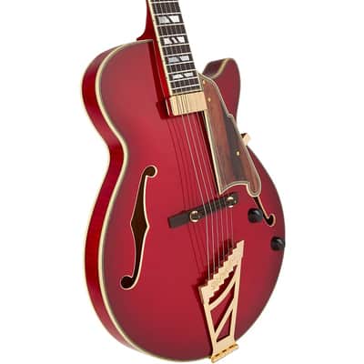D'Angelico Excel Ss Soho Single Cutaway Thinline Hollow Body w/ Gig Bag Dark Cherry Burst image 5