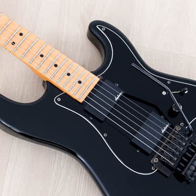 1988 Charvel by Jackson 1A2H Superstrat Black HH w/ Locking Tremolo, Japan image 7