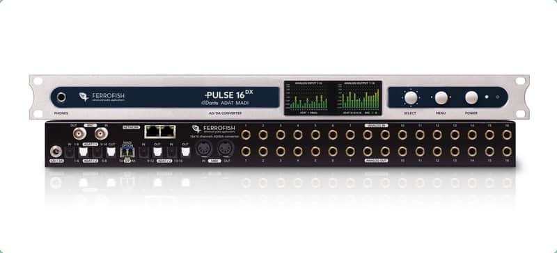 Ferrofish PULSE 16 DX 16 in / 16 out AD/DA converter with ADAT and Dante image 1