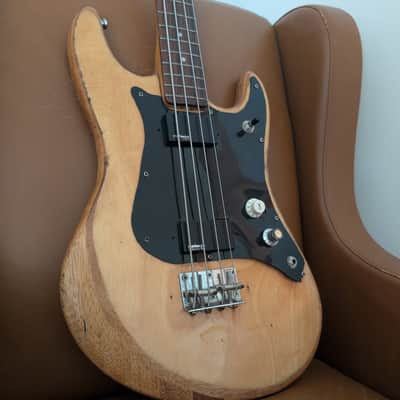 1970s Epiphone ET-280 Short Scale Bass MIJ Matsumoku - Natural Stripped / Select by EMG Modded (As-Is Seized Truss Rod / Wiring Project) image 1