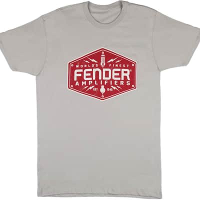Genuine Fender Guitars Bolt Down Mens Logo T-Shirt - Gray - S, Small image 1