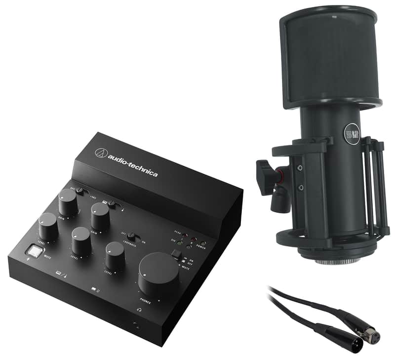 Audio Technica AT-UMX3 Live Stream Recording USB Mixer+Warm Audio Microphone image 1