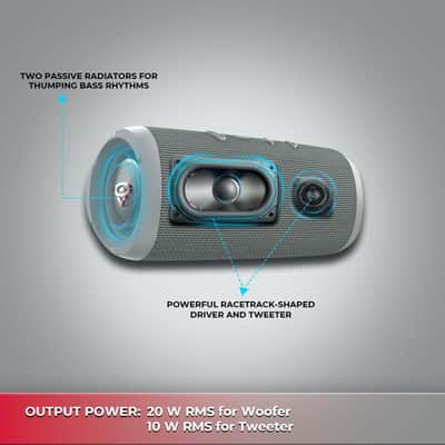 Cerwin-Vega VEGAMINI VMGRY Portable Bluetooth Hand Held Speaker with Strap,Gray image 3