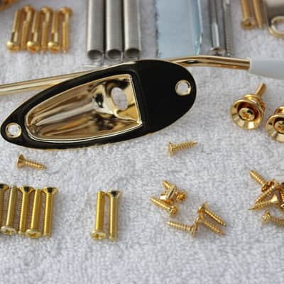 FENDER Stratocaster GOLD 2 1/16" Body Hardware Set for Strat Guitar - NEW image 6