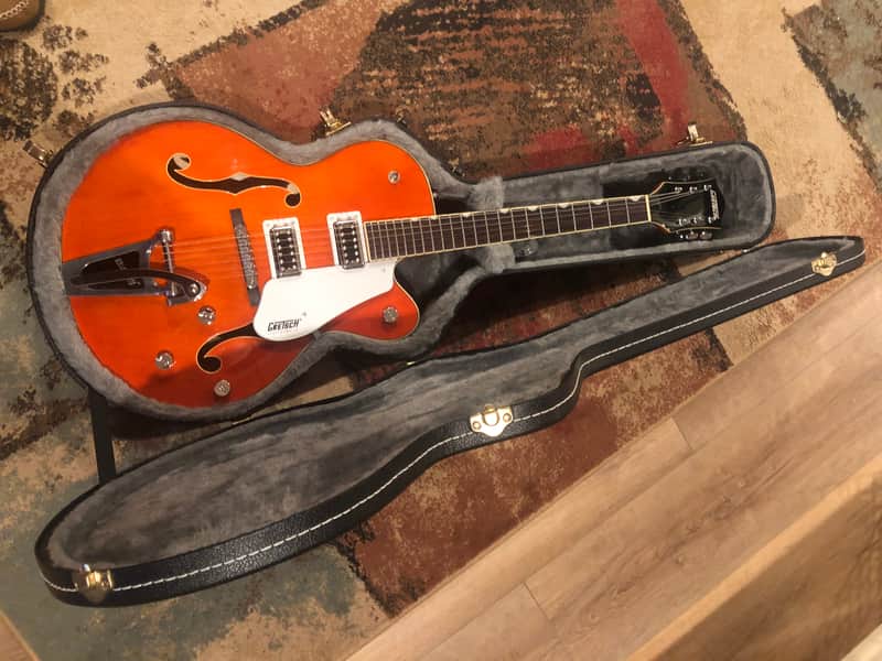 G5420T / 2016 Electromatic Hollow Body Single Cutaway with Bigsby … “MINT” … zero fret wear … Gretsch Orange Stain … All original w/ NO MODS … TKL Hard Case included .. Korean made image 1