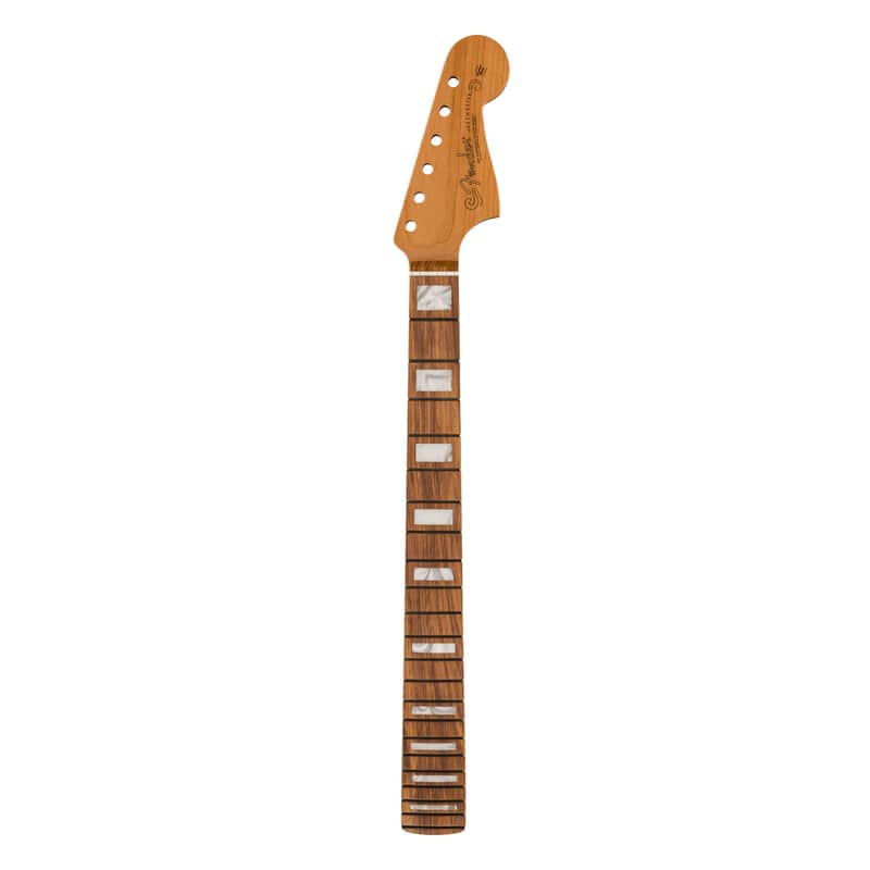 Fender Roasted Jazzmaster Neck, Block Inlays, 22 Medium Jumbo Frets, 9.5" Radius, Pau Ferro, Modern C Shape image 1