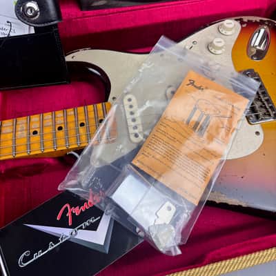 Fender Custom Shop Limited Edition '58 Reissue  Stratocaster Heavy Relic w/ Anodized Guard +upgrades,  Center Pocket Custom Shop Tweed case, Cert,  and all paperwork. image 23