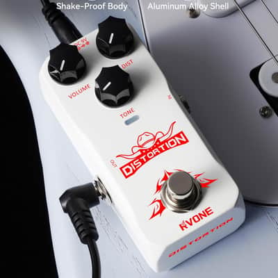 RVONE High Gain Distortion Pedal for Electric Guitar, Aluminum Guitar Pedal, Analog Guitar Effects Pedal for Compact Stage & Studio Pedal, True Bypass image 3