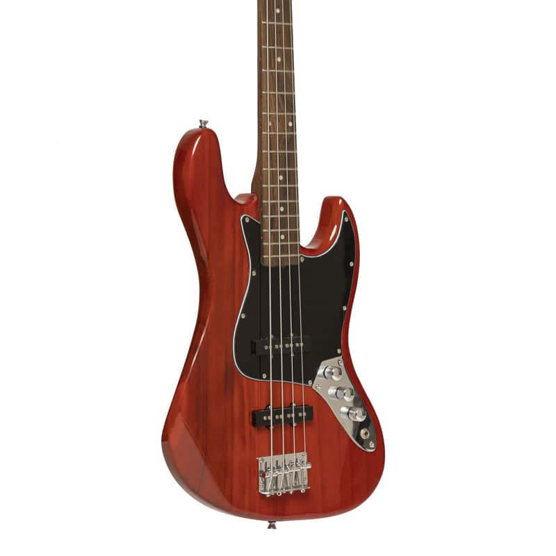 Stagg SBJ-30 STF RED Vintage 30 Serie J Bass See Trough Fiesta Red image 1