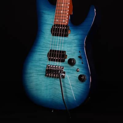 Ibanez AZ24S1F Flame Top Electric, Transparent Turquiose Burst image 2