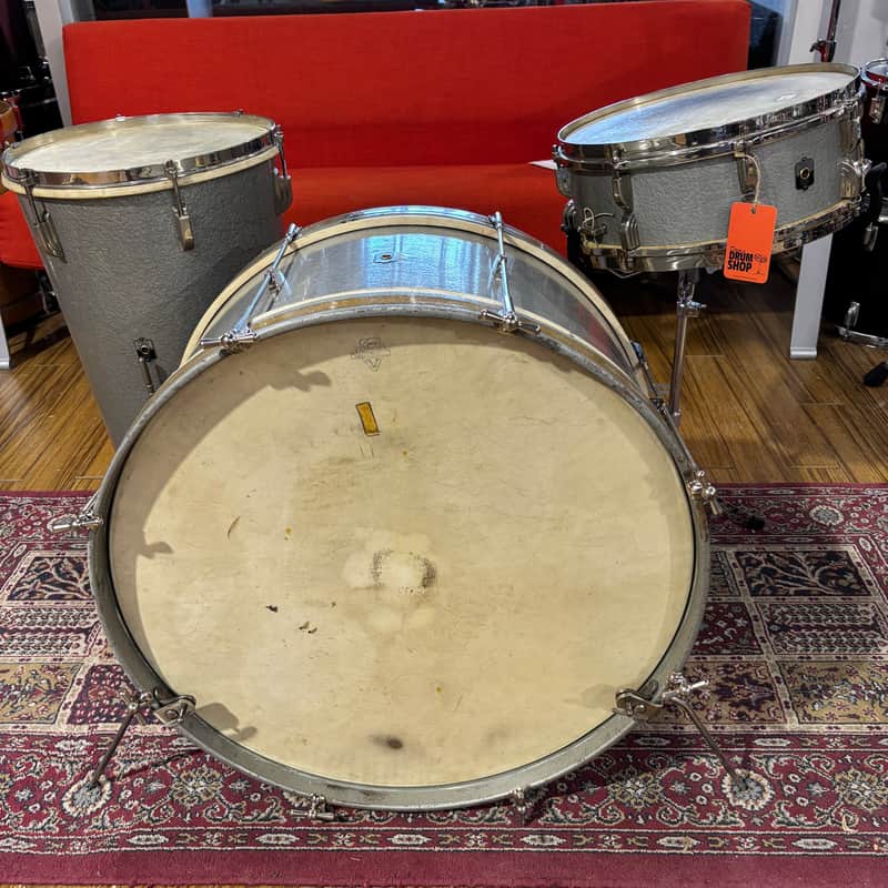 Leedy Combo Kit with Conga Tom in Antique Silver 1948 image 1