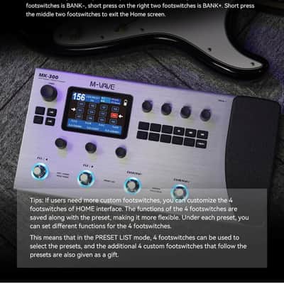 M-vave MK-300 Guitar Multi-Effect Processor | ANN Neural Modeling 120AMP/360FX | 10h Battery+300s Looper+128 Drum MIDI DAW,price include the import duty to US buyer image 8