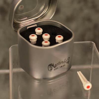 Martin LUXE Liquidmetal Bridge Pin Set  Red Dot Bone Color 18APP0004 W FAST n FREE Shipping Included image 1