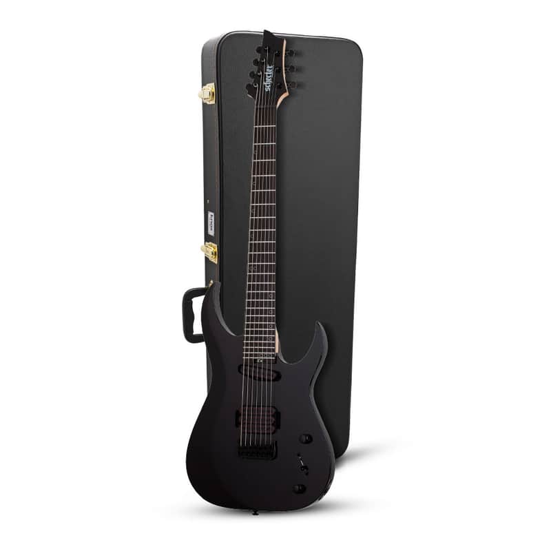 Schecter Sunset-7 Triad 7-String Electric Guitar (Right-Handed, Gloss Black) with Carrying Case image 1