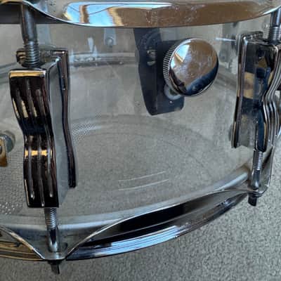 Ludwig Vintage Clear Vistalite 14” x 5” Snare Drum 70s - 10 lug image 8