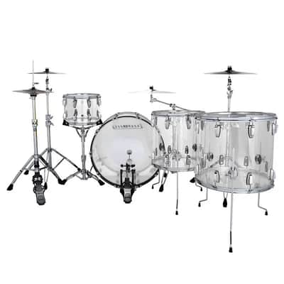 Ludwig Vistalite 4pc Zep Drum Set Clear image 2