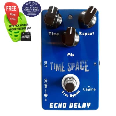 Caline CP-17 PLUS Time Space Delay 600ms Max Delay Mid Sized Vers Guitar Effect Pedal, FREE PICKS + HOLDER+ FREE SHIP USA