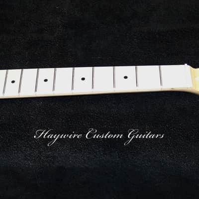 All Maple Right Hand standard 25-1/2" scale GUITAR NECK with Tuners 22 Fret Fender Tele and Strat Compatible Neck  New Satin Nitro Finish with Frets Leveled, Crowned and Polished Frets and Includes Custom Nut Perfectly Cut for Low Action! image 5