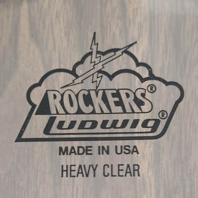 NOS Ludwig Rockers 8" Tom Drum Head Heavy Clear 1984-1988 Vintage Lightning Bolt Logo image 2