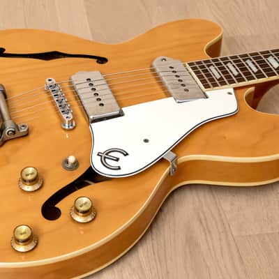 1999 Epiphone Casino Hollowbody Guitar Natural w/ 1 11/16" Nut, Bigsby B7 & Case, Peerless image 7