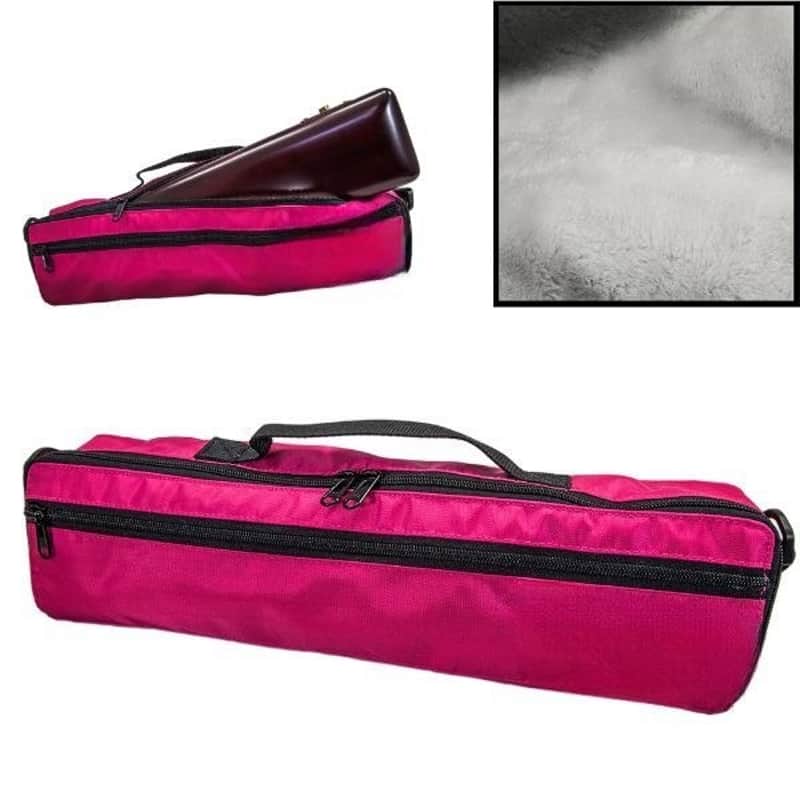 Flute Hard Case Cover w Side Pocket/Handle/Strap Pink Color COVER ONLY image 1
