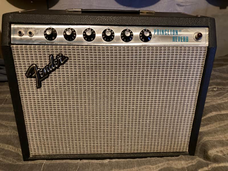 free shipping-Fender Princeton Reverb 15-Watt 1x10" Guitar Combo 1977 - 1980 - Silverface image 1