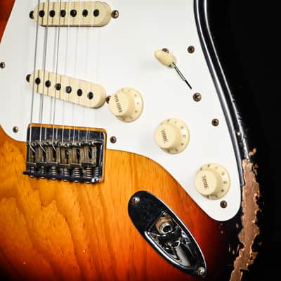 Fender Custom Shop Limited Edition Red Hot Hard Tail Stratocaster Heavy Relic- Faded Aged Chocolate 3 Tone Sunburst 2024 (CZ581284) image 11