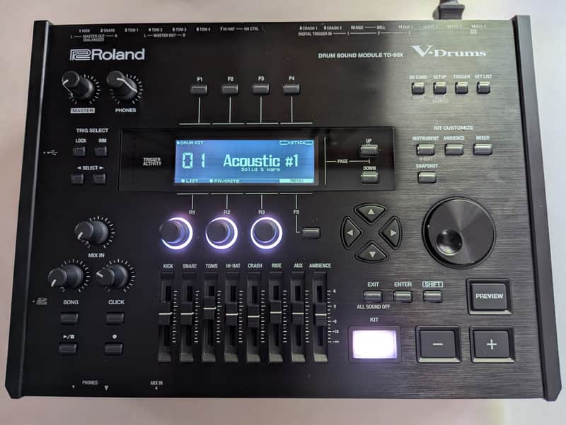 Roland TD-50X V-Drums Sound Module w/ Custom Kits + Box