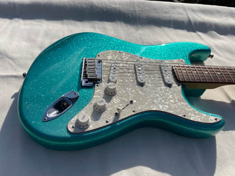 Fender Stratocaster Mars Music Limited Edition 2001 Aqua Green Sparkle image 1