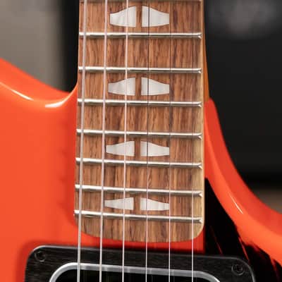 Powers Electric A-Type PF42 Hollow Body Guitar - Continental Orange with Gig Bag image 9