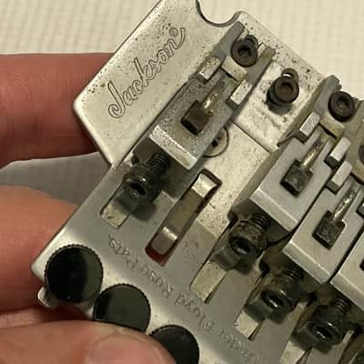 1990's Jackson Dinky Guitars JT-580LP Takeuchi Brushed Chrome Licensed Floyd Rose Tremolo Guitar Bridge For Parts image 12